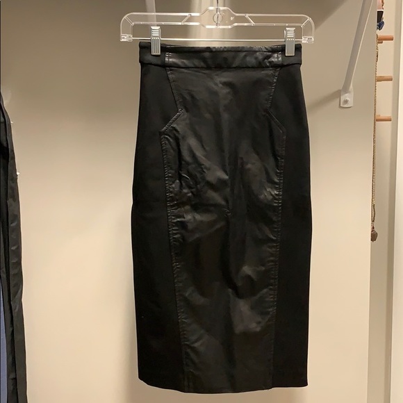 BEBE Leather Pencil Skirt - Picture 1 of 2